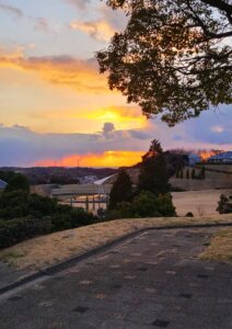 公園から見える夕日